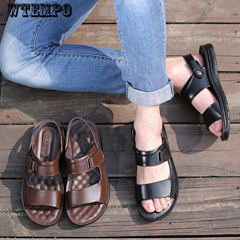 Classic Soft Sandals Comfortable Men Shoes Leather Sandals Big Size Soft Sandals Comfortable