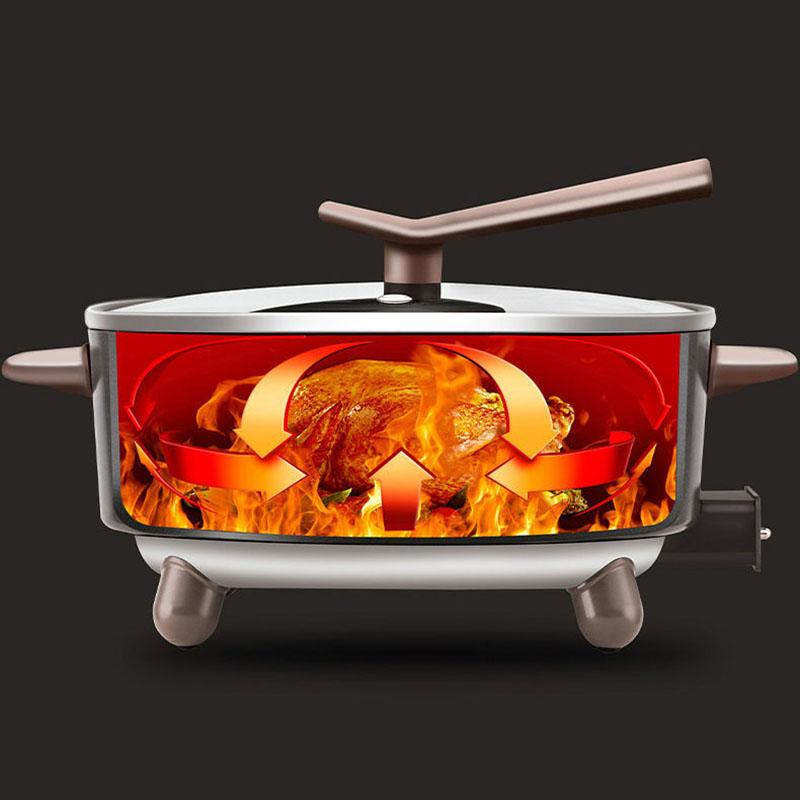 Multifunctional Electric Cooker Household Electric Pot Large-capacity Mandarin Duck Pot Electric Wok Skewers 5L Cookware