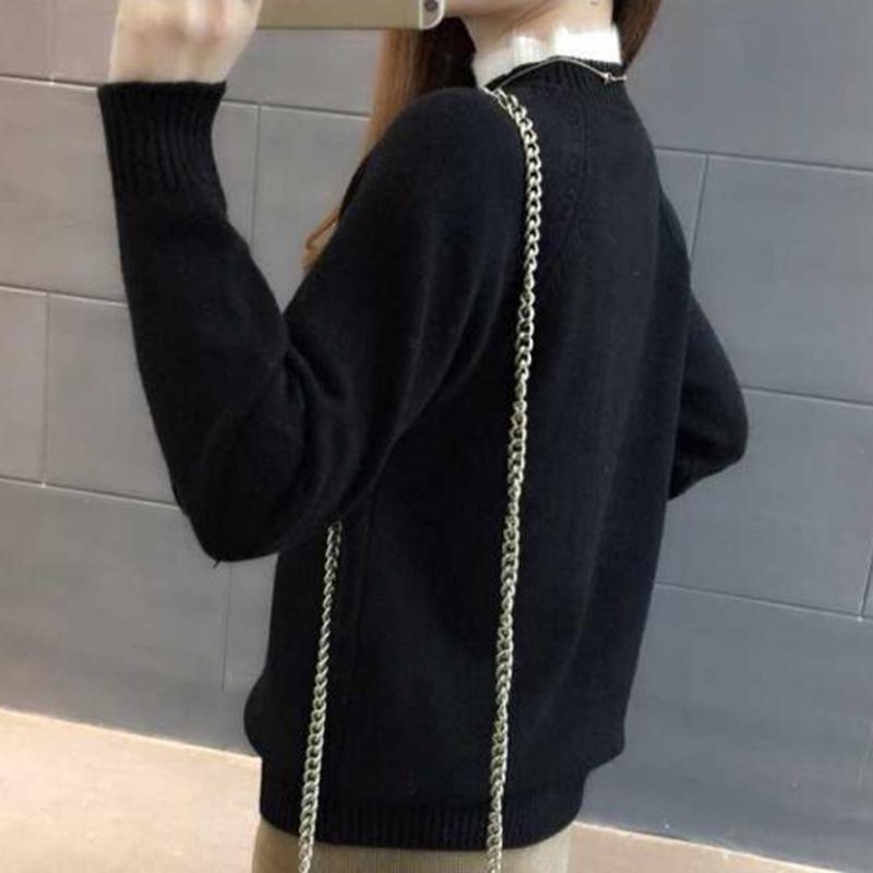 Cashmere Warm Sweater Winter Ladies Long-sleeved Large Size Sweater Trend Striped Round Neck Sweater