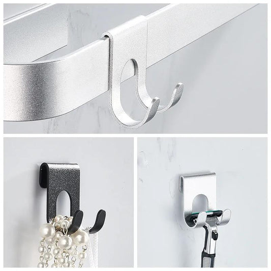 Double Hook Razor Hook Phone Plug Hook Bathroom Upside Down Wall Hanging Bathroom Double Hook Waterproof Seamless Hook Towel Hooks