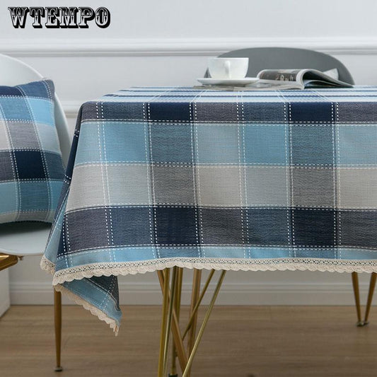 Padded Waterproof Coffee Table Restaurant Tablecloth Coffee Table Striped Tablecloth Fabric