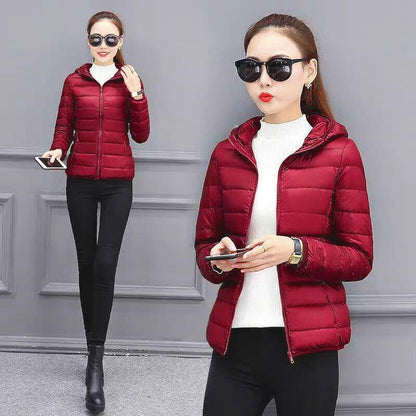 Cotton-padded Jacket Women's Short Large Size Slim Tooling Autumn and Winter Light Down Down Padded Jacket To Keep Warm Small Padded Jacket