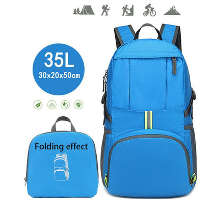 Ultra-light Folding Bag, Waterproof Mountaineering Bag, Hiking Backpack, School Bag, Large Capacity Travel Bag 35 Liters