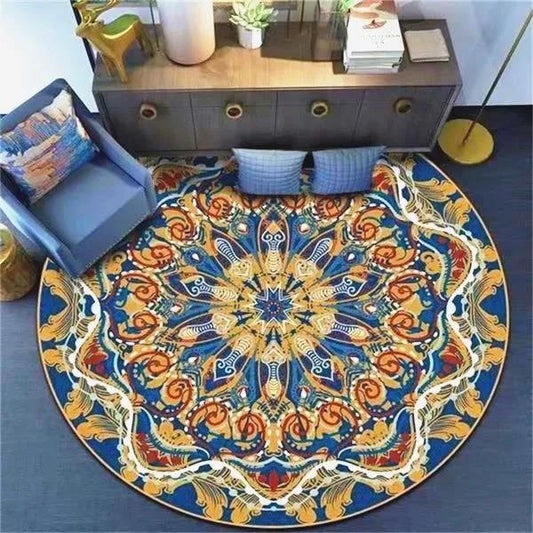 Classical Light Luxury Round Carpet Bed Bed Bed Bedside Hanging Basket Rocking Chair Lazy Sofa Living Room Non-slip Floor Mat