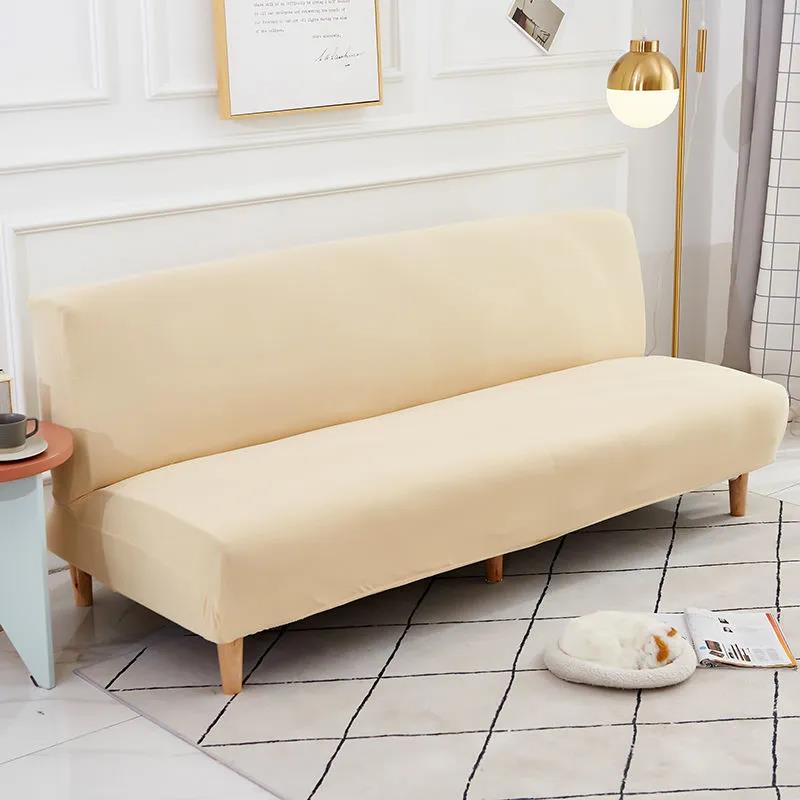 Armless Sofa Bed Covers Elastic Stretch Futon Slipcover Loveseat Couch Protector Home Decor