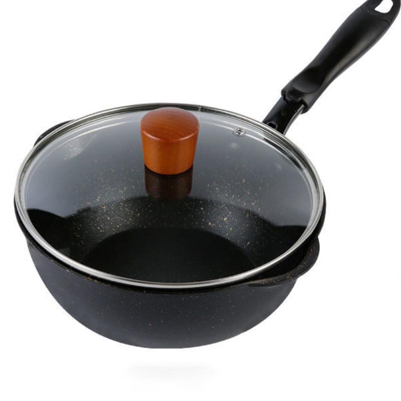 Non-stick Wok Nordic Medical Stone Household Small Saucepan Frying Dual-purpose Gas Stove Induction Cooker Wok