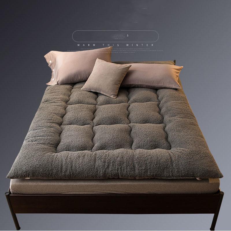 Winter Bedroom Lamb Velvet Household Sleeping Mat Comfortable Warm Bed, Student Dormitory Thick Cushion