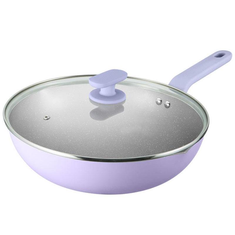 Frying Pan Non-stick Pan Household Cooking Pan Cookware Kitchenware Wok Non-stick Wok with Cover