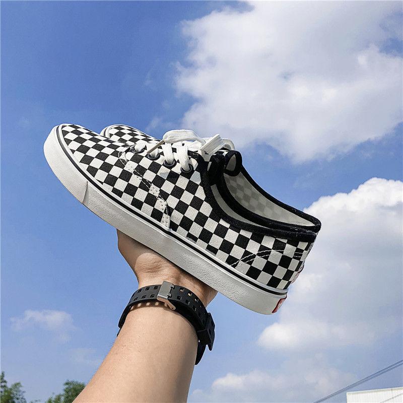 Plaid Canvas Shoes Low-top Sneakers Versatile Cloth Shoes Casual Couple Shoes Flat-bottomed Low-top Sneakers Casual Shoes