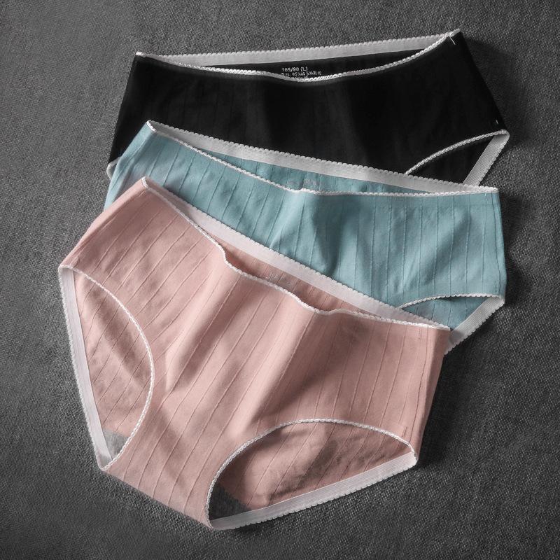 5Pcs/Set Underpants Women's Large Size Cotton Panties Solid Color Mid-waist Seamless Lace Girl's Briefs