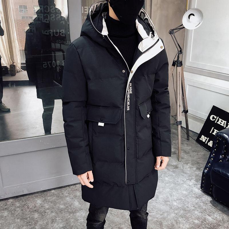 Mid-length Cotton-padded Jacket Men's Winter Trend Cotton-padded Jacket Men's Korean Style Slim-fitting Hooded Padded Jacket Winter Jacket