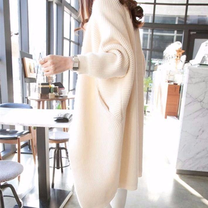 Autumn Winter Women Long Sleeve Loose Knitting Cardigan Sweater Women Knitted Cardigan Pull Femme