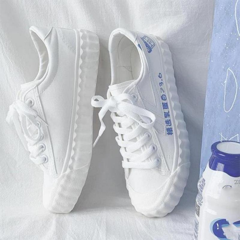 Hyuna Style Cow Canvas Shoes Female Student Korean Style White Shoes All-match Spring Trendy Sneakers