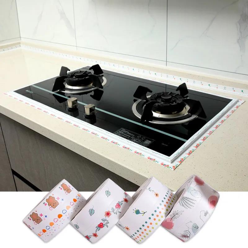 Bathroom Tape Kitchen Mildew Waterproof and Oil Repellent Sticker Sink Toilet Sticker Wall Corner Sticker Waterproof and Mildew Resistant Full Glue