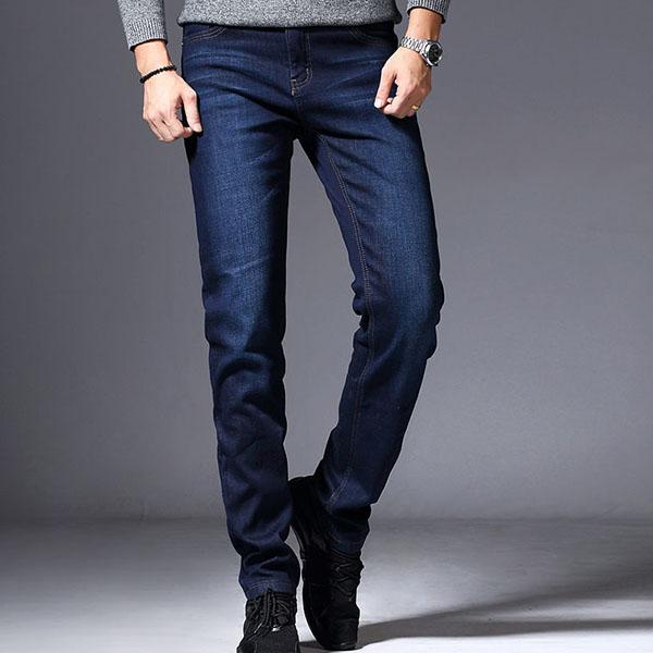 Men's Spring and Autumn Long Denim Pants Loose Straight Fit Slim Stretch Casual Large Size Jeans