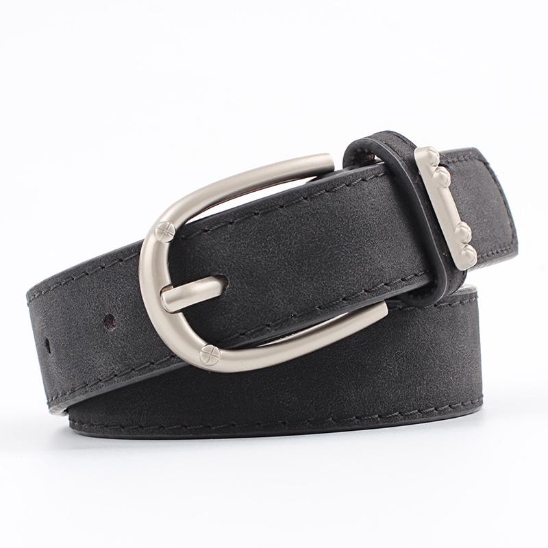 Fashion Concise Accessories Ring Belt Women Pu Leather Pin Buckle Flat Belt