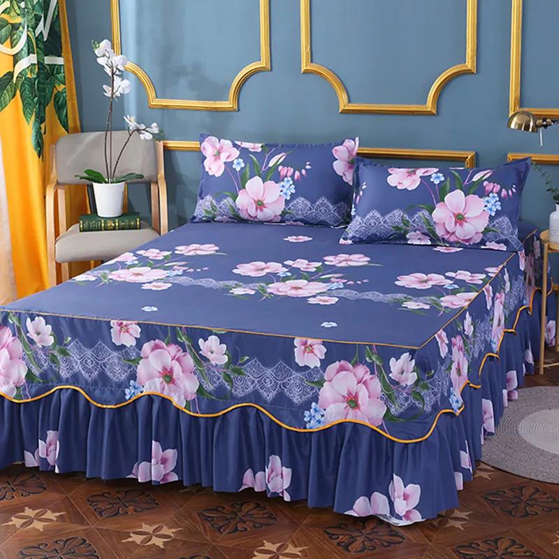 Bedroom Household Single-piece Sanding Bed Skirt Korean Version of One-piece Bed Skirt Bed Cover Simmons Protective Cover Can Not Afford The Ball