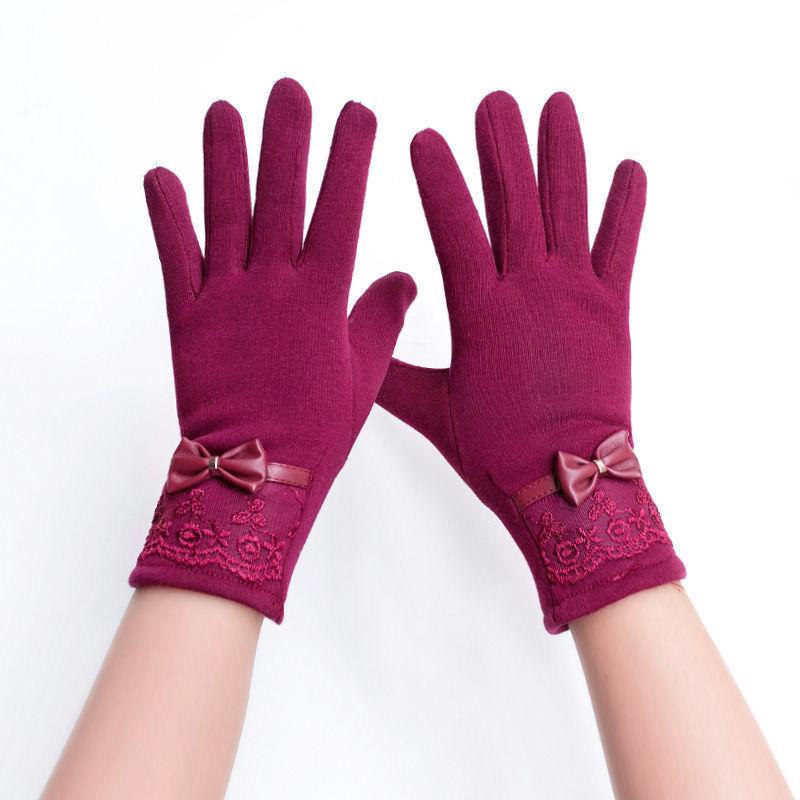 Winter Women's Warm Gloves Cute Student Cotton Plus Velvet Padded Cycling Cold-proof Touch Screen Gloves