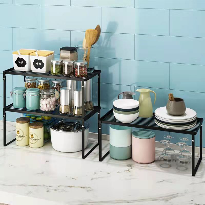 Kitchen Shelves Refrigerator Storage Shelf Layered Pot Rack Cabinet Partition Shelf Multi-layer Dish And Dishes Storage Rack Home Organizer