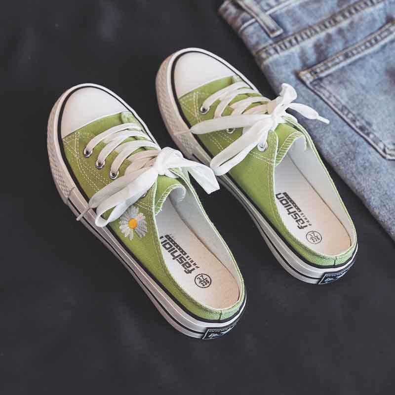 Women Ins Low-top Canvas Shoes Wild Flat Shoes Non-slip Deodorant Breathable Casual Shoes Sneakers