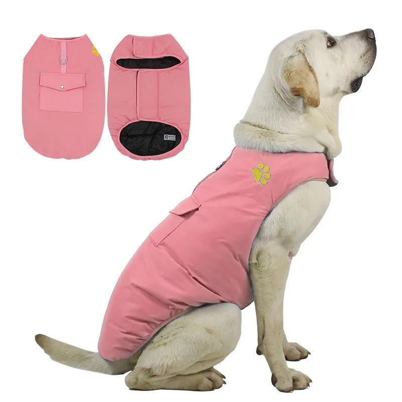 Dog Clothes Winter Thick Warm Clothes Teddy Puppy Small Dog Waterproof Coat Large Dog Pet Dog Clothing Cat Jacket Coats Dog's Double-sided Pocket Vest