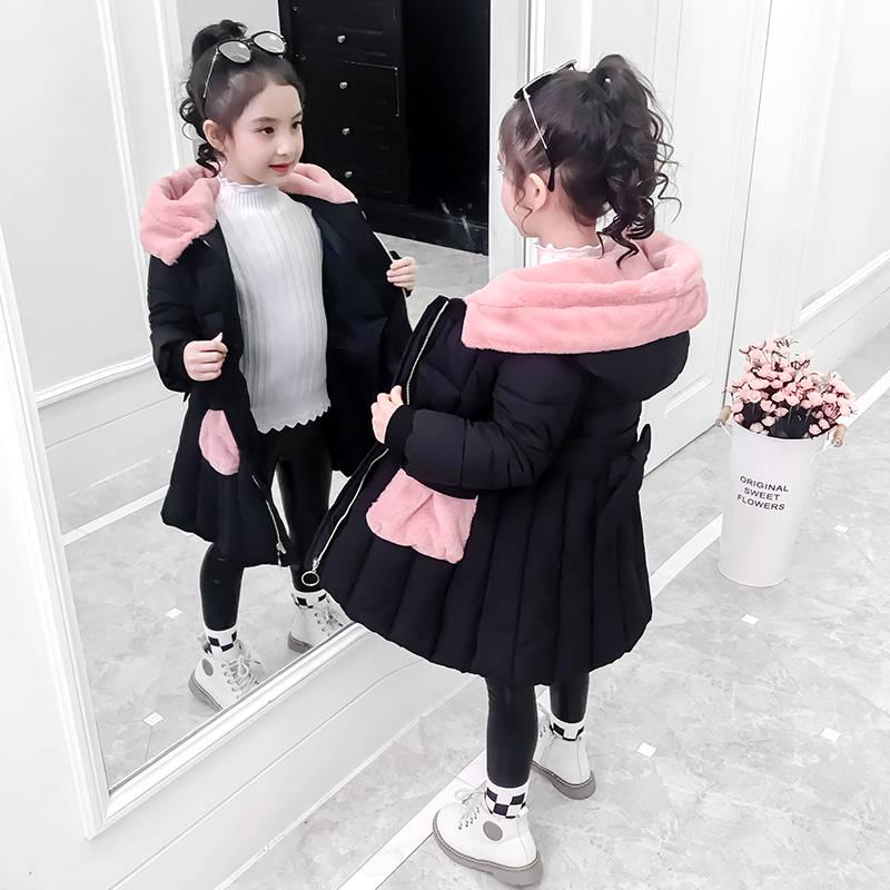 Children's Clothing Winter Jacket for Girls Winter Coat Hooded Velour Winter Girls Jackets Outwear