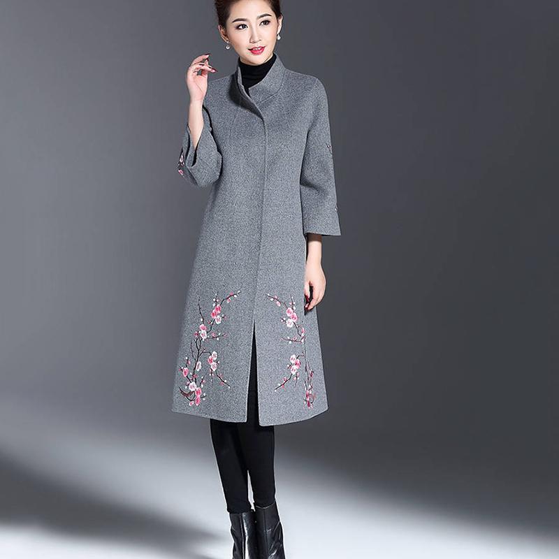 2019 Women Ladies Coat Autumn Winter Lapel Slim Long Coat Jacket Parka Outwear Wool Overcoat