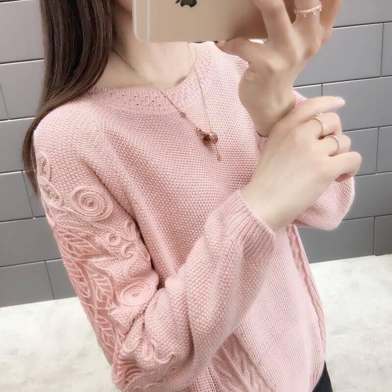 Women Fashion Casual Sweaters Ladies Girls Long Sleeve Pullover Knitted Tops Outwear Fits