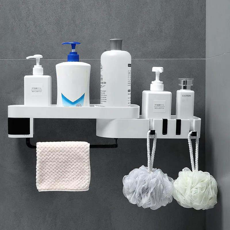 Bathroom Kitchen Corner Rack Creative Double Storage Rack Multifunctional Storage Shelf No Hanging Wall Box