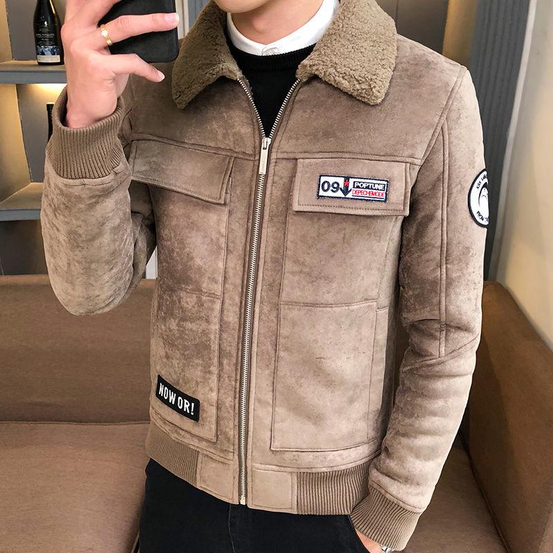 Fashionable Urban Men's Jacket Autumn and Winter Fashion Trend Slim Thick Plus Velvet Warm Jacket