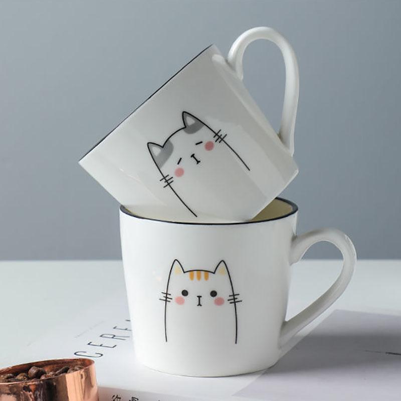 Cup Home Ceramic Creative Water Cup Milk Breakfast Cup Parent-child Mug Tea Cup Student Large Capacity Water Cup