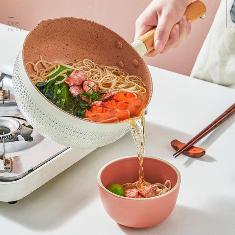 Japanese Maifan Stone Snow Pan Non-stick Pan Household Noodle Cooking Instant Noodle Small Pot Induction Cooker Stock Pot Small Cooking Pot Milk Pan