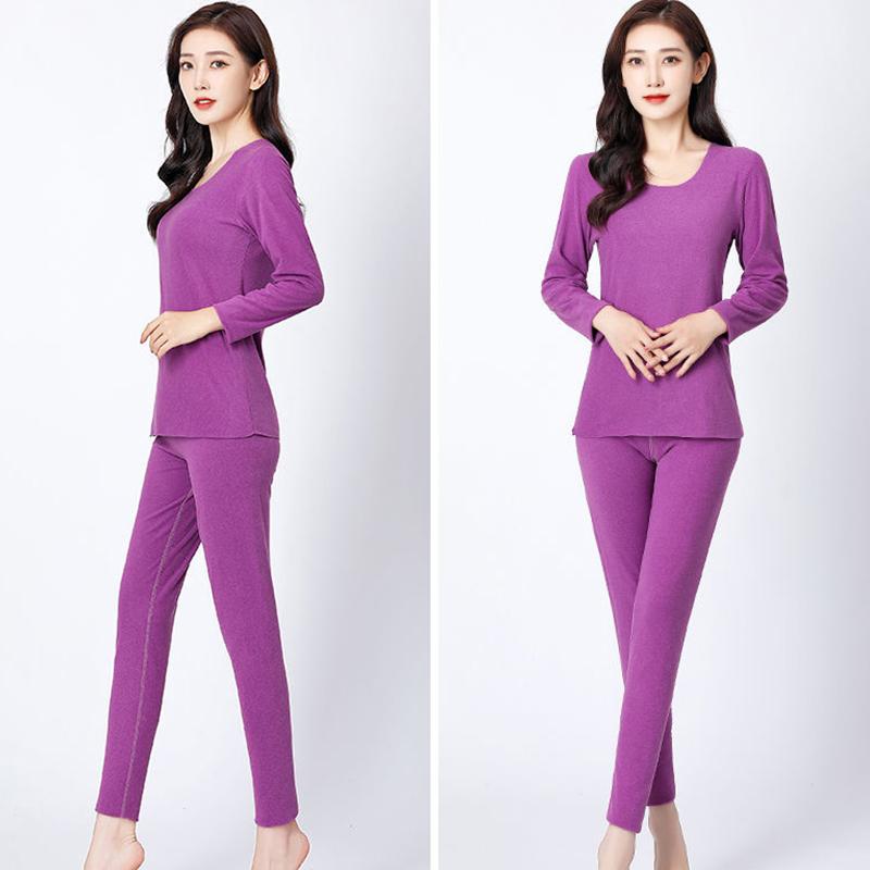 Winter Thermal Underwear Women Plus Velvet Thick Double-sided Velvet Self-heating Autumn Clothes Long Trousers Ladies Suit