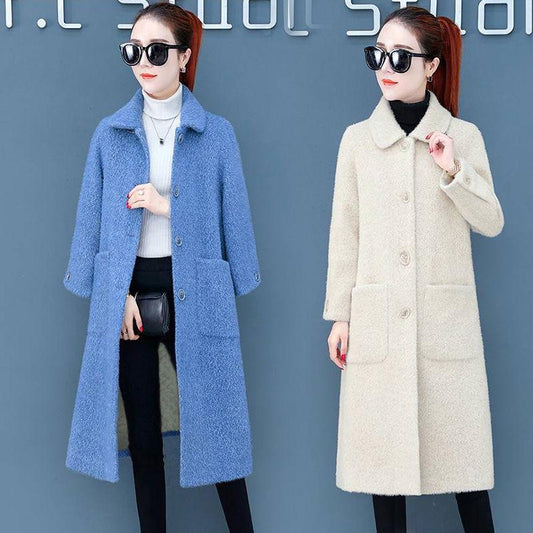 Elegant Autumn Winter Women Long Coat Jacket Casual Warm Wool Blends Overcoat Fashion Cashmere Coats