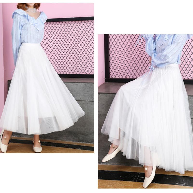 [3 Layers of Yarn + Inner Lining] Half-length Skirt Women's Net Gauze Skirt Large Skirt Mid-length Gauze Skirt Net Yarn Breathable Large Skirt