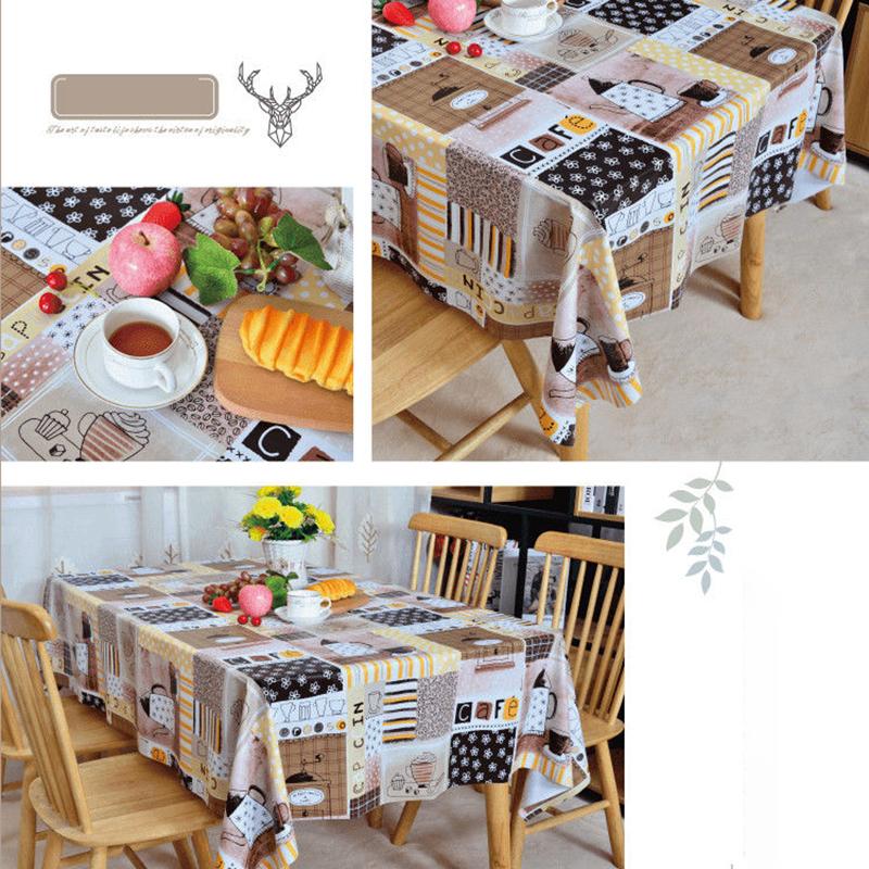 Pvc Table Cloth Rectangular Table Cloth Waterproof and Oil-proof Disposable Lace Bronzing Printing Coffee Table Mat Tablecloth Cloth