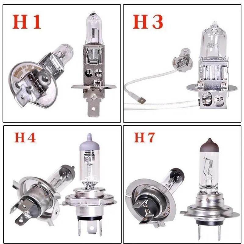 2pcs Halogen Super Bright White Light Car Bulb Xenon Headlight H1 H3 H7 Fog Light Front Headlight H4 High Beam and Low Beam 12V100W