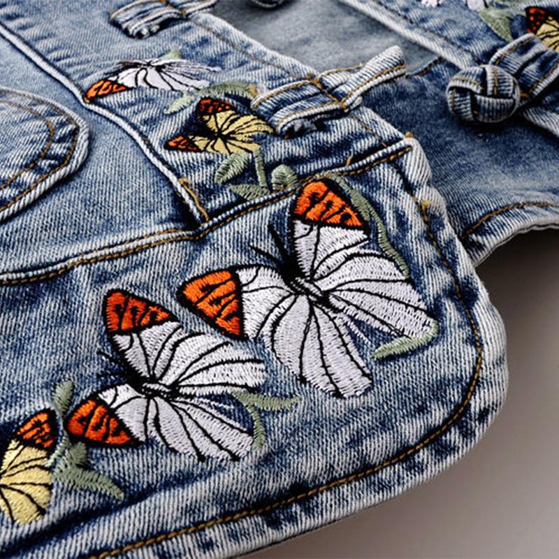 Autumn 2021 Chinese Style Embroidered Stretch Denim Jacket Women's Short Jacket Loose Retro