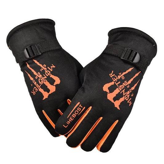 Plush Cotton gloves Windproof gloves Winter Warm Leather gloves Thick gloves Man fashion gloves