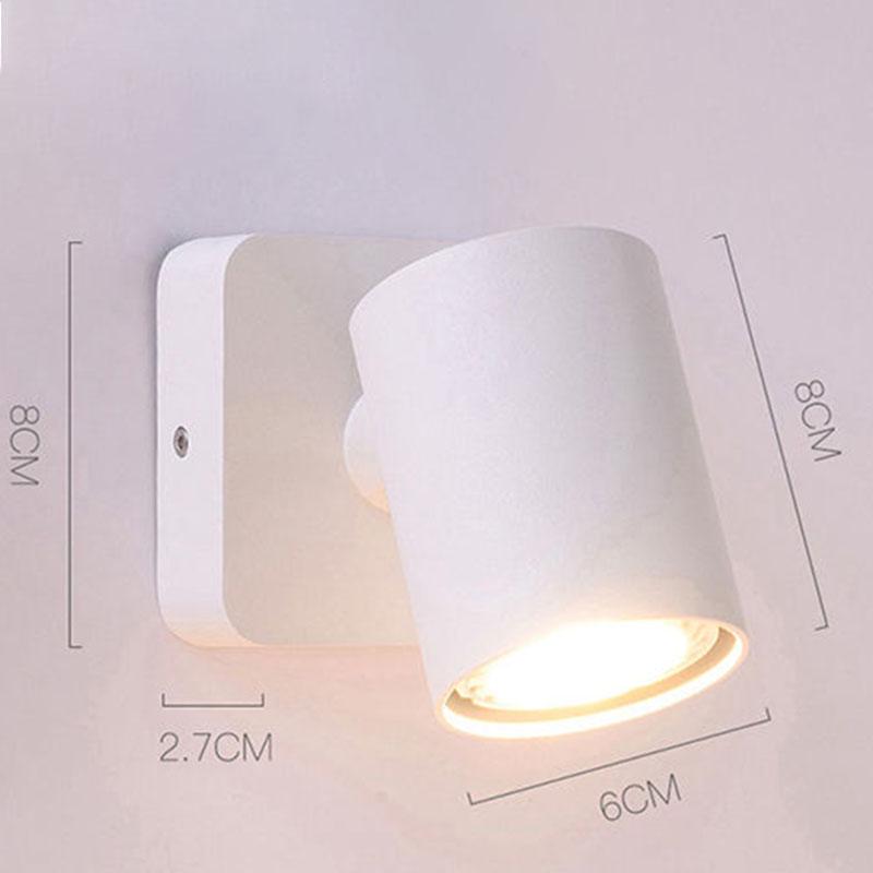 Bedside LED wall lamp bedroom simple study staircase living room reading rotating wall spotlight