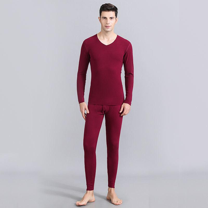 Seamless Thermal Underwear Men's Suit Thickened Plus Velvet Base Constant Temperature Heating German Velvet Autumn Clothes Long Trousers In Winter