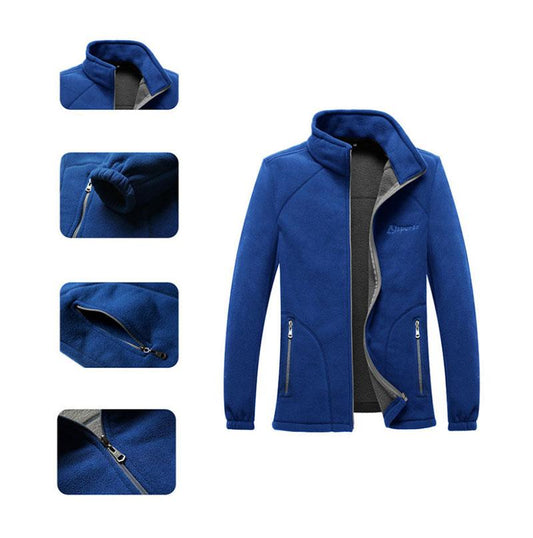 Middle-aged Men's Plus Size Jacket Autumn and Winter Thickened Fleece Jacket Dad Wear Fleece Sports Casual Jacket