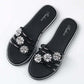 Women Peep Toe Sandals High Quality Rhinestones Slippers Anti Skid Flip Flops Crystal Women Shoes Summer Beach Footwear Lightweight Flat Sandals