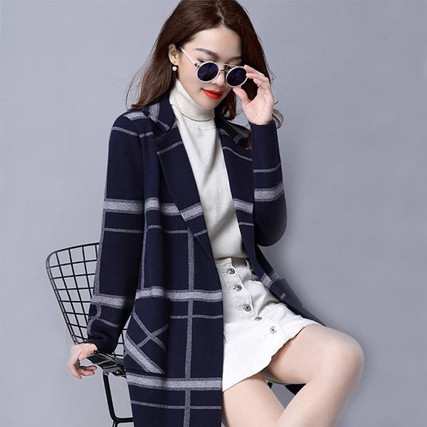 Knitted Cardigan Women's Mid-length Loose Plus Size Sweater Korean Style Autumn and Winter Thick Coat