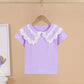 Girls' T-shirts Short-sleeved T-shirts Tops Children's Ruffled Clothes Children's Birthday Party Clothes