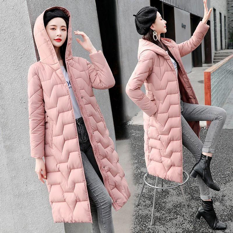 Winter Fashion Trend Slim Women Mid-length Korean Style Hooded Thick Warm Padded Jacket