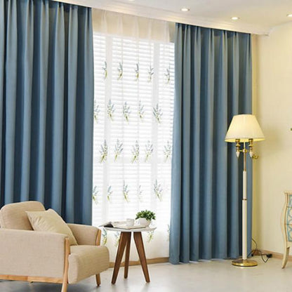 Nordic Simple Modern High-end Finished Curtains Thick Stitching Cotton and Linen Curtains Blackout Curtains for Living Room and Bedroom (150×270cm)