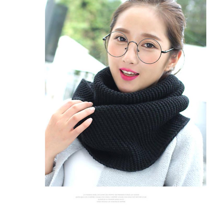 Women's Knitted Inch Scarf Knitted Warm Round Neck Scarf