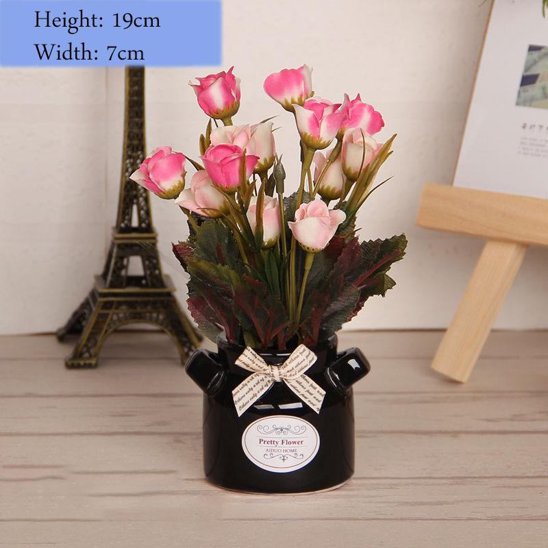 Creative Home Decoration Ornaments Desktop Clutter Small Objects Display Artificial Flowers Flower Potted Set Ornaments