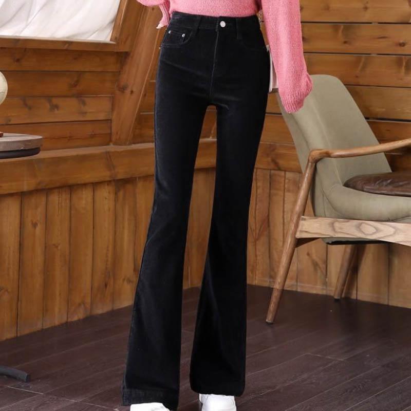 Autumn and Winter Woven Waters Sloppid Pants High Waist Thin Velvet Thickening Repair Plus Velvet Trousers